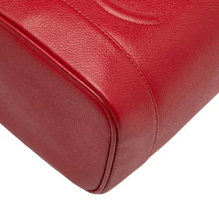 シャネル ココマーク バニティバッグ ハンドバッグ レッド キャビアスキン レディース CHANEL 【中古】
