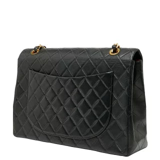シャネル ココマーク デカマトラッセ34 斜め掛け チェーン ショルダーバッグ ブラック レザー レディース CHANEL 【中古】