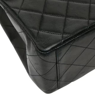 シャネル ココマーク デカマトラッセ34 斜め掛け チェーン ショルダーバッグ ブラック レザー レディース CHANEL 【中古】