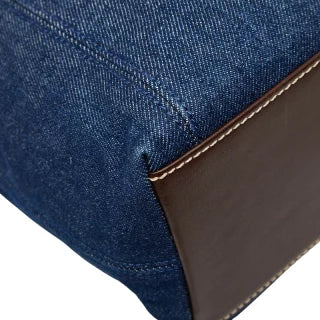 シャネル ココマーク ハンドバッグ トートバッグ インディゴブルー ブラウン デニム レザー レディース CHANEL 【中古】