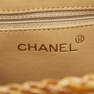 シャネル ココマーク チェーンショルダーバッグ かごバッグ ブラウン ベージュ ラタン レザー レディース CHANEL 【中古】