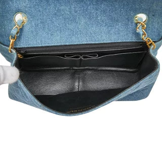 シャネル ココマーク マトラッセ チェーンショルダーバッグ ブルー デニム レディース CHANEL 【中古】
