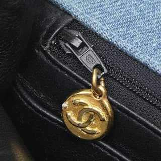 シャネル ココマーク マトラッセ チェーンショルダーバッグ ブルー デニム レディース CHANEL 【中古】