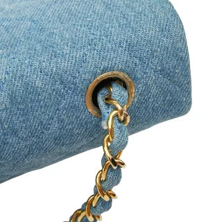 シャネル ココマーク マトラッセ チェーンショルダーバッグ ブルー デニム レディース CHANEL 【中古】