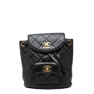 シャネル ココマーク マトラッセ ミニリュック バックパック A10177 ブラック ラムスキン レディース CHANEL 【中古】