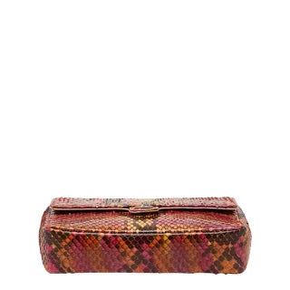 シャネル ココマーク チェーン ミニショルダーバッグ ピンク マルチカラー パイソン レディース CHANEL 【中古】
