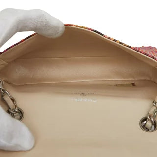 シャネル ココマーク チェーン ミニショルダーバッグ ピンク マルチカラー パイソン レディース CHANEL 【中古】