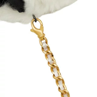 シャネル ココマーク アームウォーマー チェーンショルダーバッグ ホワイト ブラック ラビットファー レディース CHANEL 【中古】
