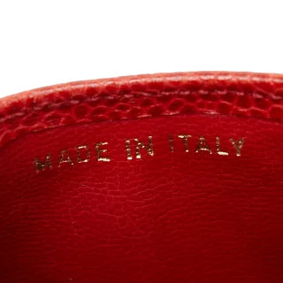 シャネル ココマーク チェーンショルダーバッグ ポーチ レッド キャビアスキン レディース CHANEL 【中古】