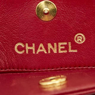 シャネル ココマーク マトラッセ チェーンショルダーバッグ ミニハンドバッグ 2WAY レッド ラムスキン レディース CHANEL 【中古】