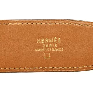 エルメス コンスタンス Hベルト ベルト ダークブラウン ゴールド アリゲーター メンズ HERMES 【中古】