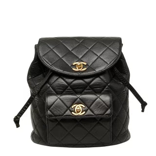 シャネル マトラッセ ココマーク チェーン リュック デイパック バックパック ブラック ラムスキン レディース CHANEL 【中古】