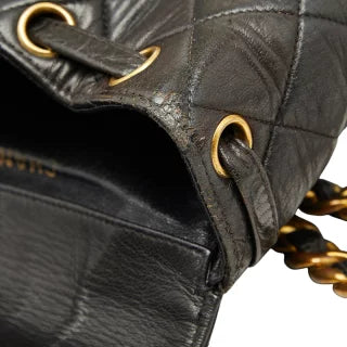 シャネル マトラッセ ココマーク チェーン リュック デイパック バックパック ブラック ラムスキン レディース CHANEL 【中古】