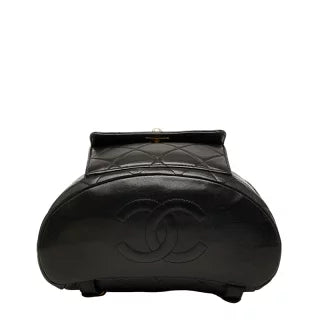 シャネル マトラッセ ココマーク チェーン リュック デイパック バックパック ブラック ラムスキン レディース CHANEL 【中古】