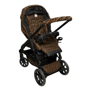 フェンディ × Inglesina イングリッシーナ FFロゴ ファブリック ベビーカー ブラウン ブラック レディース FENDI 【中古】