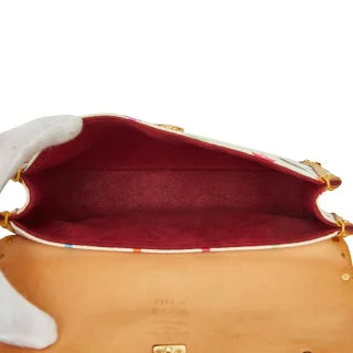 ルイ ヴィトン アイラブ モノグラム 村上隆 ショルダーバッグ M92055 ブロン ホワイト PVC レザー レディース LOUIS VUITTON 【中古】