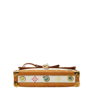 ルイ ヴィトン アイラブ モノグラム 村上隆 ショルダーバッグ M92055 ブロン ホワイト PVC レザー レディース LOUIS VUITTON 【中古】