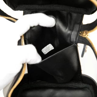 シャネル ココマーク バニティバッグ ブラック クリア ビニール レザー レディース CHANEL 【中古】