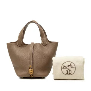 エルメス ハンドバッグ ブラウン ゴールド金具 トリヨンクレマンス レディース HERMES 【中古】