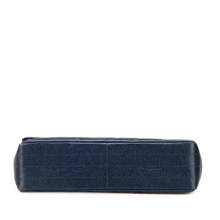 シャネル ココマーク バイアスステッチ チェーン ショルダーバッグ ネイビー ゴールド金具 キャビアスキン レディース CHANEL 【中古】