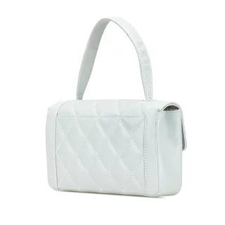 シャネル ココマーク ワイルドステッチ ハンドバッグ ライトブルー ラムスキン レディース CHANEL 【中古】