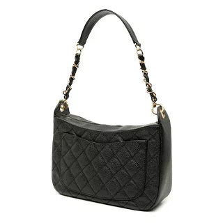 シャネル マトラッセ ココマーク チェーン ショルダーバッグ ハンドバッグ ブラック キャビアスキン レディース CHANEL 【中古】