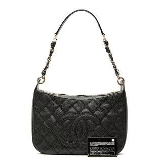 シャネル マトラッセ ココマーク チェーン ショルダーバッグ ハンドバッグ ブラック キャビアスキン レディース CHANEL 【中古】