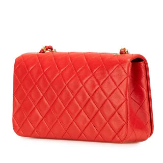 シャネル マトラッセ23 ココマーク フルフラップ チェーン ショルダーバッグ レッド ラムスキン レディース CHANEL 【中古】