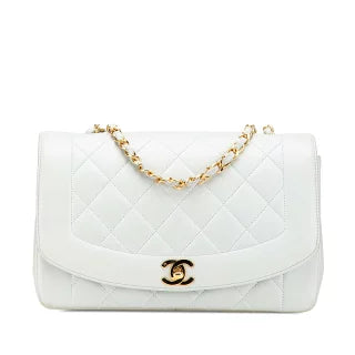 シャネル ダイアナ ココマーク 斜め掛け チェーン ショルダーバッグ ライトブルー ラムスキン レディース CHANEL 【中古】