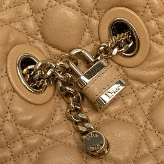 ディオール カナージュ レディディオール ハンドバッグ トートバッグ ブラウン ベージュ ラムスキン レディース Dior 【中古】