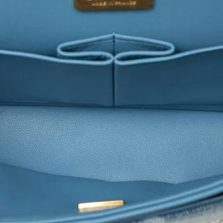 シャネル マトラッセ ココマーク ショルダーバッグ ブルー ゴールド デニム スパンコール レディース CHANEL 【中古】