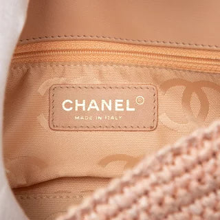 シャネル ココマーク チェーン ショルダーバッグ ピンク ストロー レディース CHANEL 【中古】