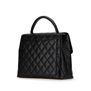 シャネル マトラッセ ココマーク ハンドバッグ ブラック キャビアスキン レディース CHANEL 【中古】