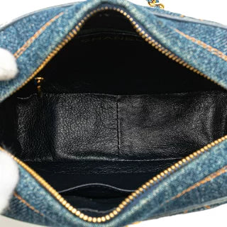 シャネル マトラッセ ココマーク チェーン ショルダーバッグ インディゴブルー ゴールド金具 デニム レディース CHANEL 【中古】