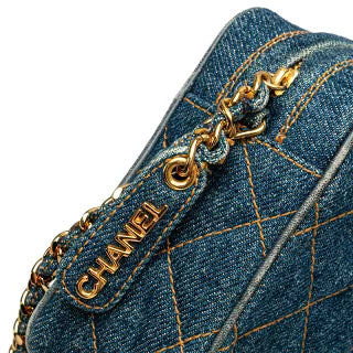 シャネル マトラッセ ココマーク チェーン ショルダーバッグ インディゴブルー ゴールド金具 デニム レディース CHANEL 【中古】