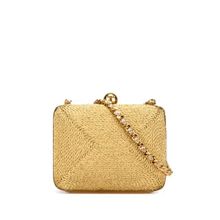 シャネル ココマーク チェーン ワンショルダーバッグ ゴールド グリッターキャンバス レザー レディース CHANEL 【中古】