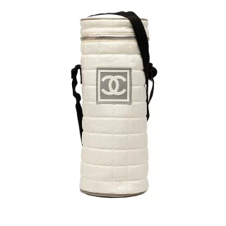 シャネル スポーツライン ココマーク ボトルホルダー ショルダー ホワイト ナイロン レディース CHANEL 【中古】