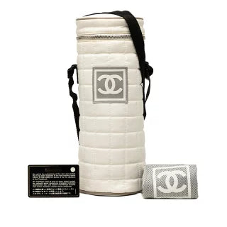 シャネル スポーツライン ココマーク ボトルホルダー ショルダー ホワイト ナイロン レディース CHANEL 【中古】
