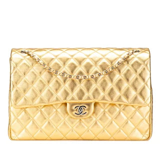 シャネル マトラッセ40 ココマーク チェーン ショルダーバッグ ゴールド ラムスキン レディース CHANEL 【中古】