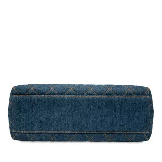 シャネル マトラッセ ココマーク トップハンドル ハンドバッグ インディゴ ブルー デニム レディース CHANEL 【中古】