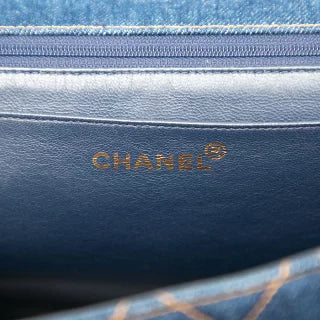 シャネル マトラッセ ココマーク トップハンドル ハンドバッグ インディゴ ブルー デニム レディース CHANEL 【中古】