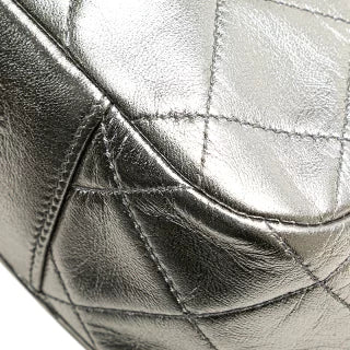 シャネル マトラッセ ココマーク がま口 チェーン ショルダーバッグ シルバー ラムスキン レディース CHANEL 【中古】