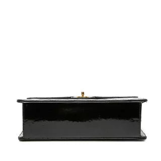 シャネル マトラッセ ココマーク チェーン ショルダーバッグ ブラック パテントレザー レディース CHANEL 【中古】