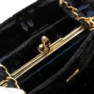 シャネル マトラッセ ココマーク チェーン トートバッグ ネイビー スウェード レディース CHANEL 【中古】