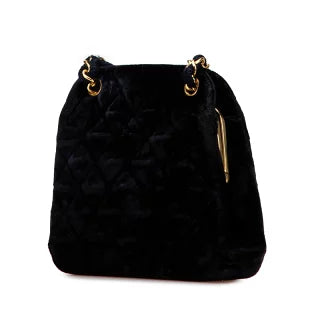 シャネル マトラッセ ココマーク チェーン トートバッグ ネイビー スウェード レディース CHANEL 【中古】