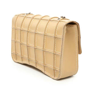 シャネル ワイルドステッチ ココマーク チョコバー チェーン ショルダーバッグ ベージュ レザー レディース CHANEL 【中古】