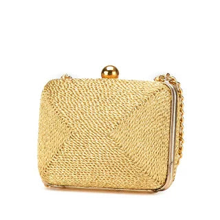 シャネル ココマーク がま口 チェーン ショルダーバッグ ゴールド グリッターキャンバス レディース CHANEL 【中古】